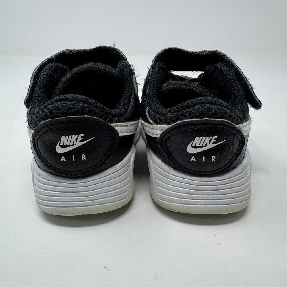 Nike Air Sneakers Black White Hook & Loop Mesh Low Top Toddler Size 6 C